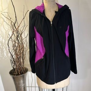 LB Active long sleeve purple and black jogger jacket
